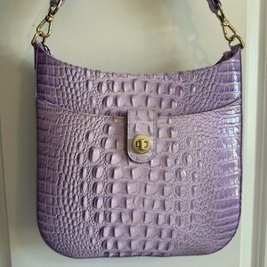 Brahmin Leia Crossbody Bag Gentle Lavender Melbourne Leather